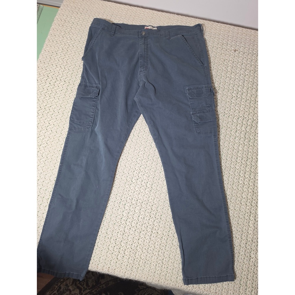 Wrangler Cargo Pants Mens 40x32 Blue Gray  Regular Taper Stretch Utility
